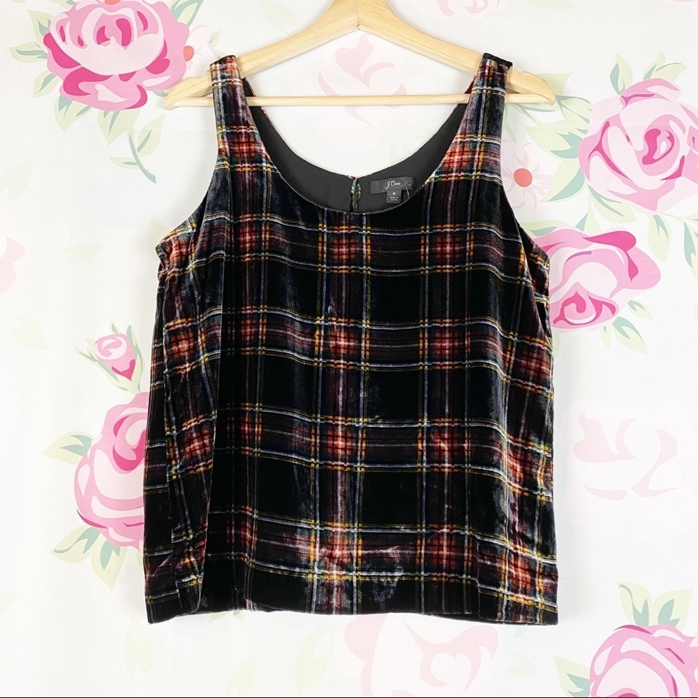 NEW J. Crew Stewart Tartan Velvet Plaid Tank Top 4